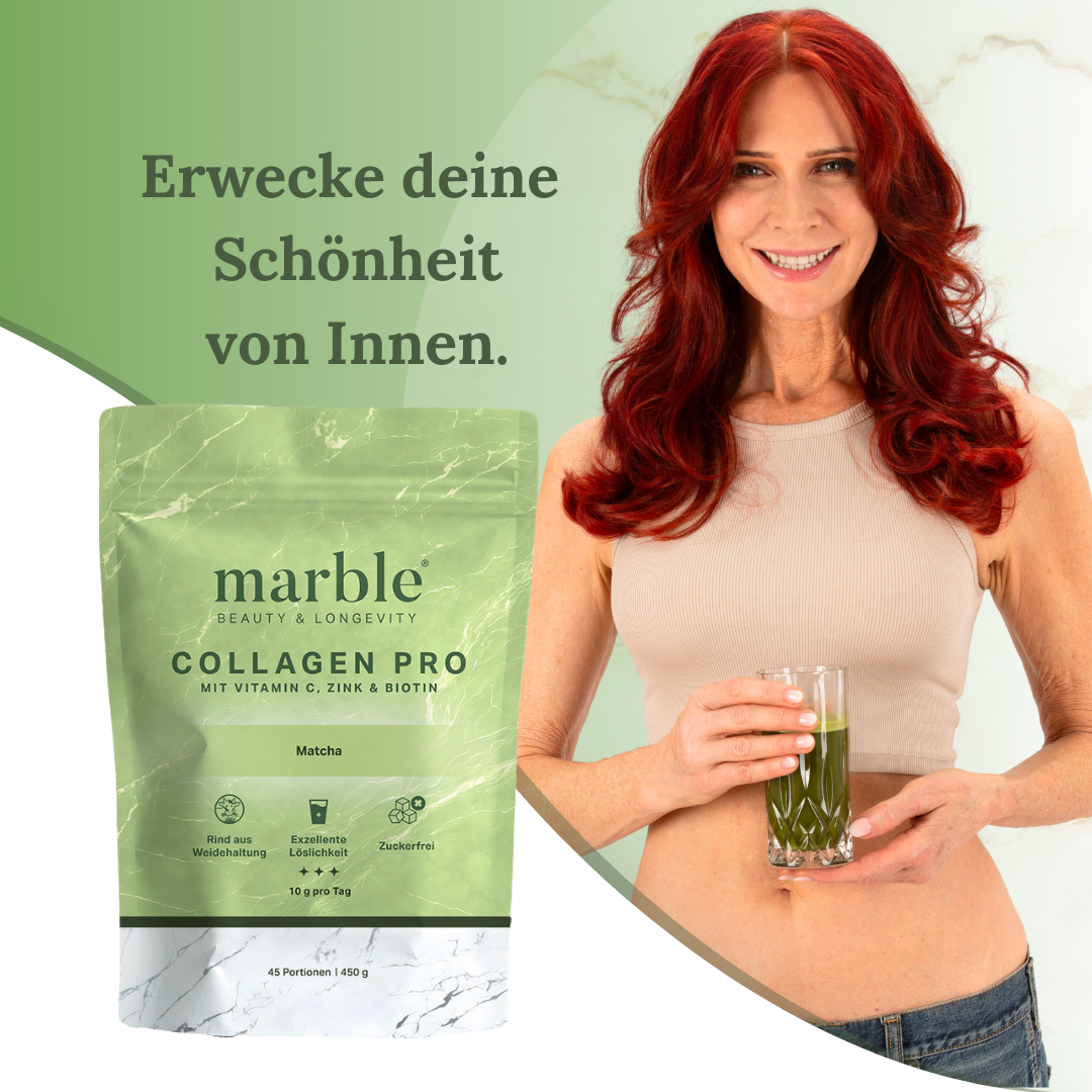 Collagen Pro – Matcha 450g | Reines Weidekollagen mit Vitamin C, Zink & Biotin