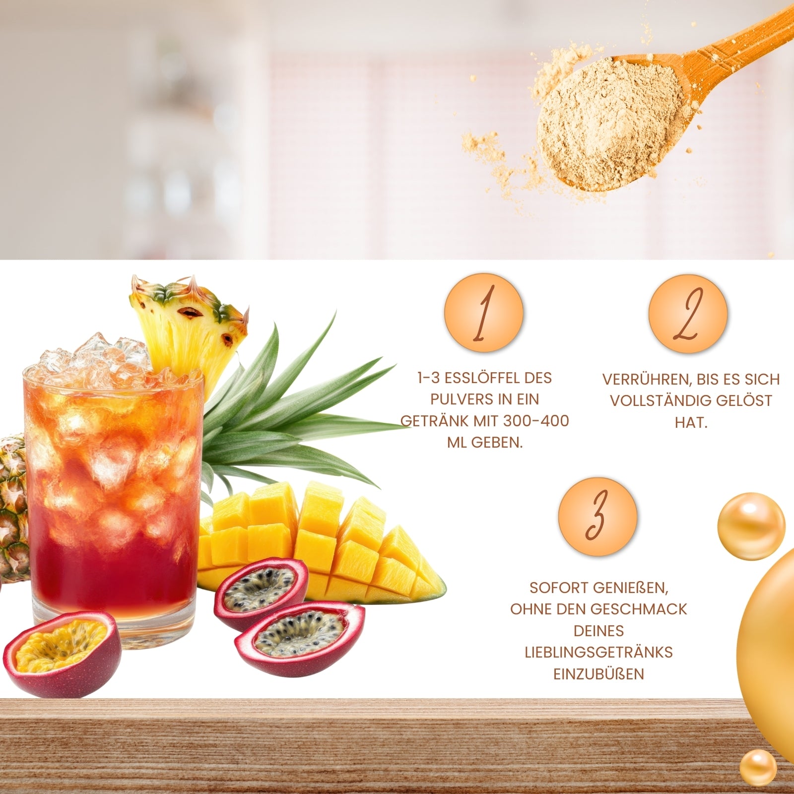 Collagen Mango-Passionfruit – Das Urlaubs-Ritual | Reines Weidekollagen mit tropischem Aroma | 450 g
