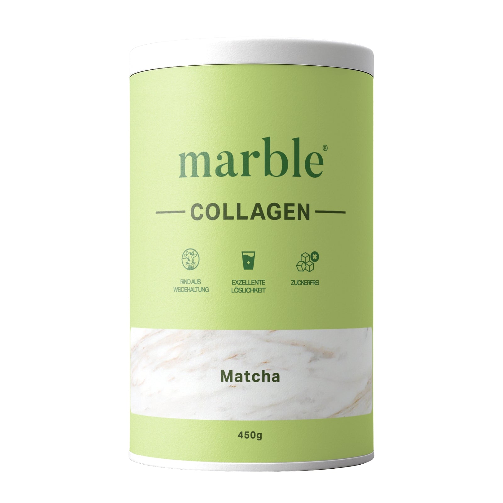 Collagen – Matcha | Kollagenpeptide mit 10 % Matcha-Pulver | 450 g