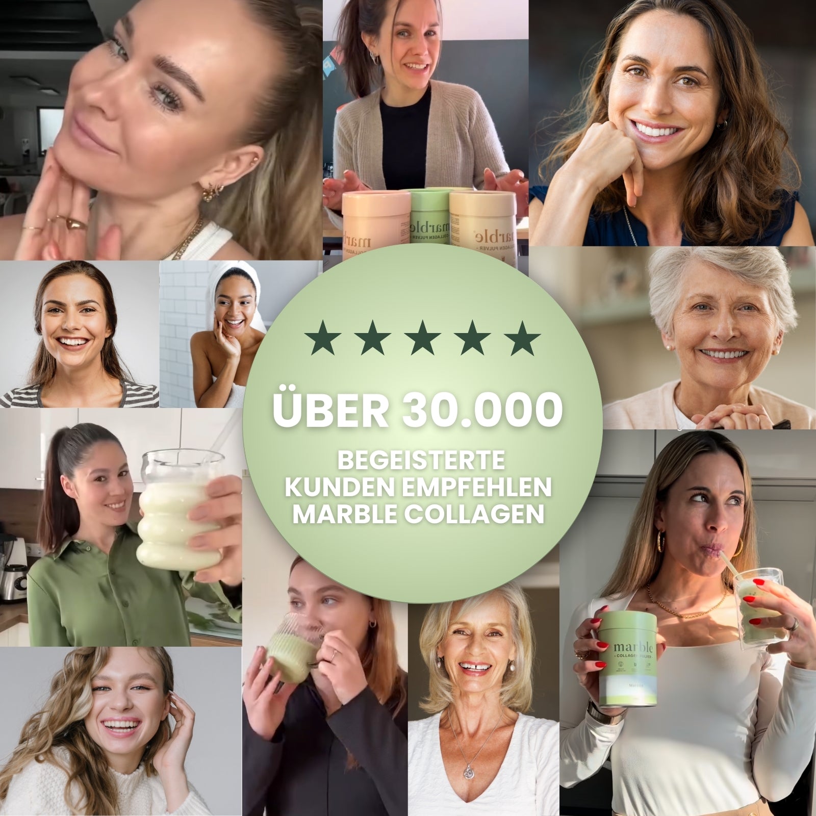 Collagen – Matcha | Kollagenpeptide mit 10 % Matcha-Pulver | 450 g