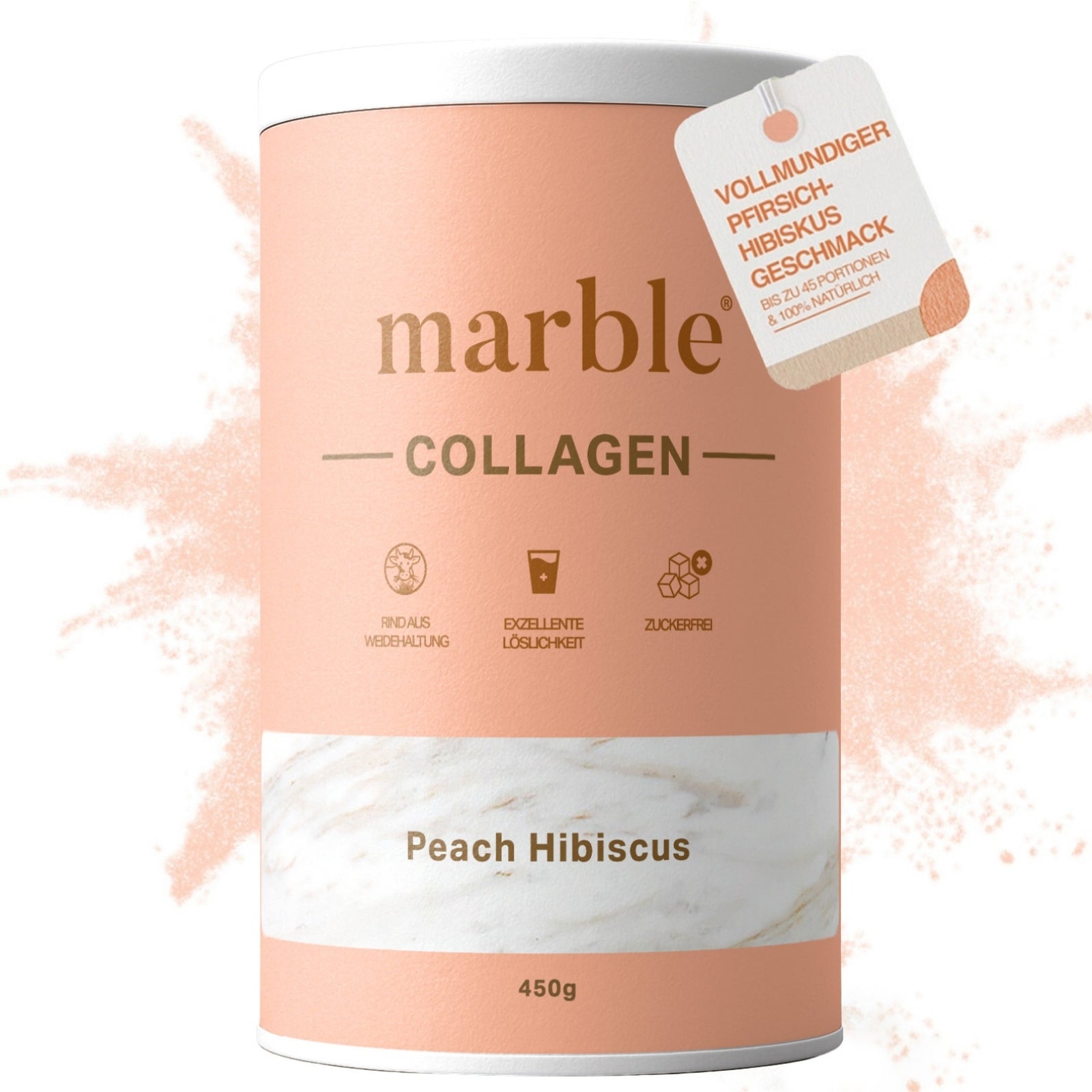 Collagen – Peach Hibiscus | Kollagenpeptide mit natürlichem Aroma | 450 g