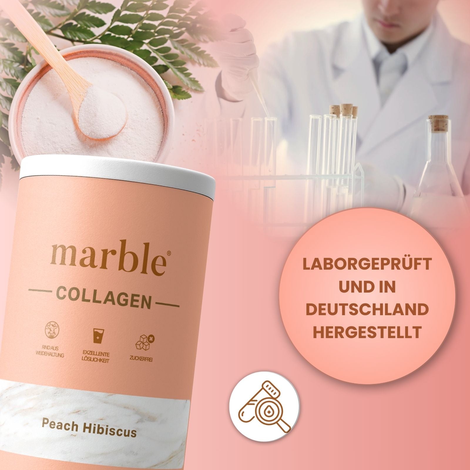Collagen – Peach Hibiscus | Kollagenpeptide mit natürlichem Aroma | 450 g