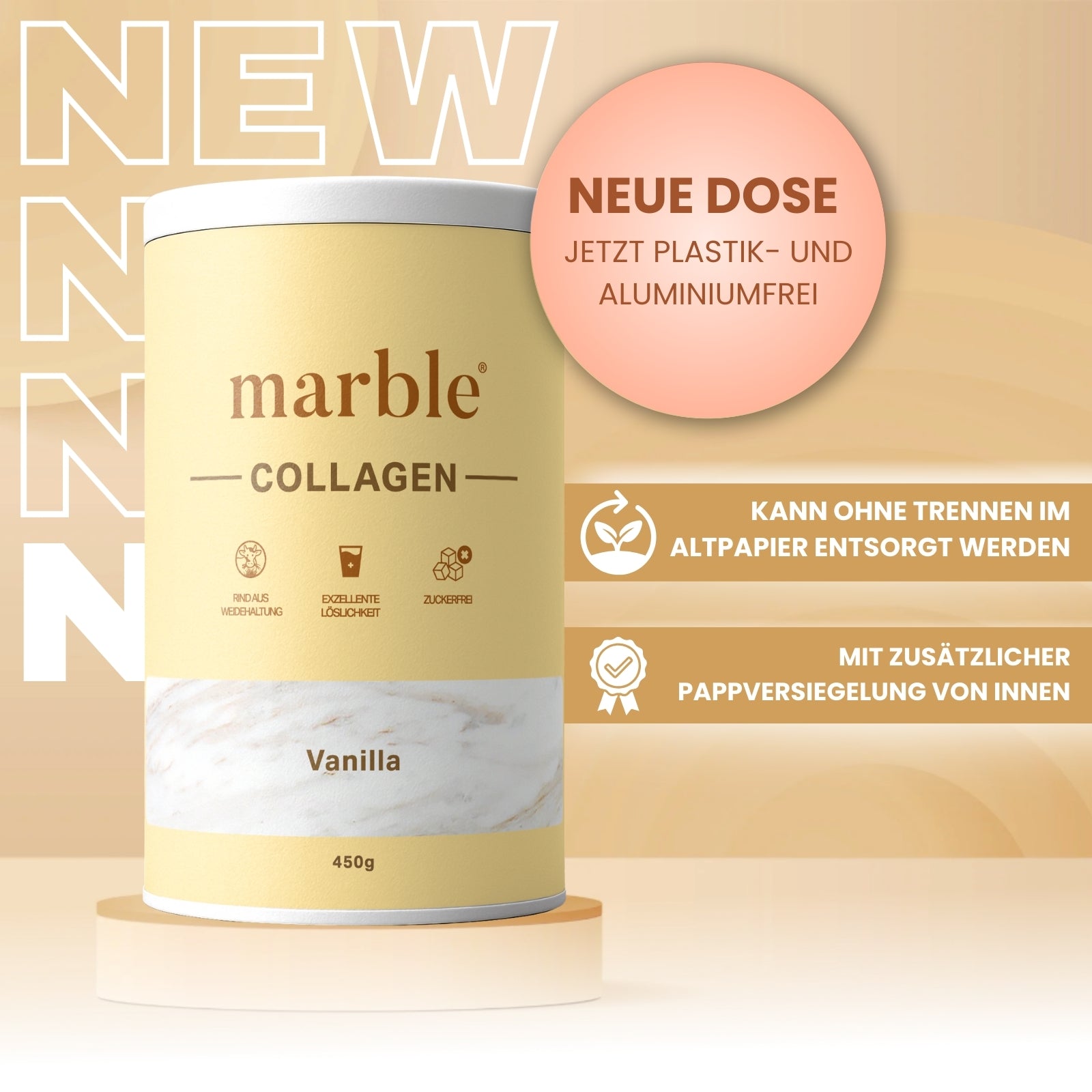 Collagen – Vanilla | Kollagenpeptide mit natürlichem Aroma | 450 g