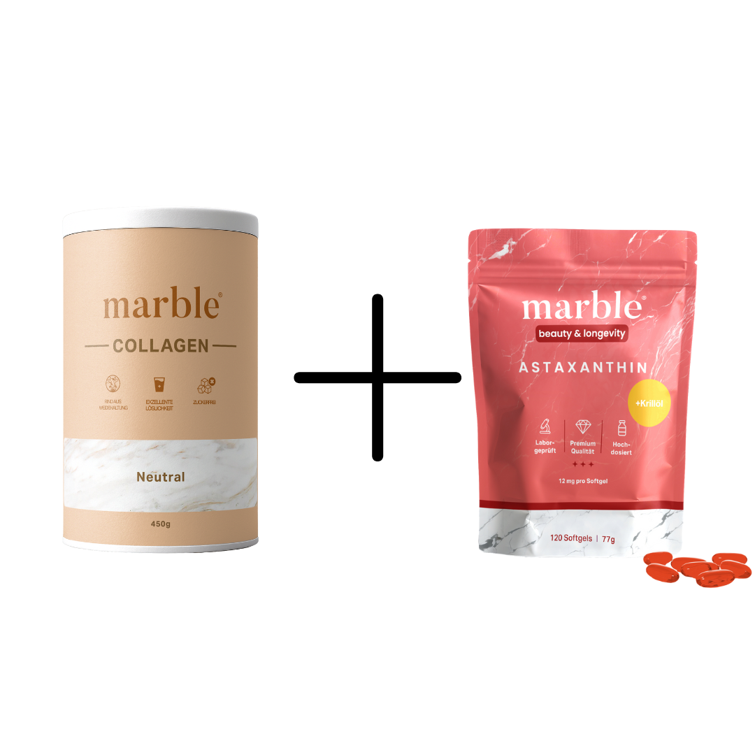 Collagen + Astaxanthin Duo - 1x Collagen Geschmacksneutral 450g, 1x Astaxanthin 120 Kapseln
