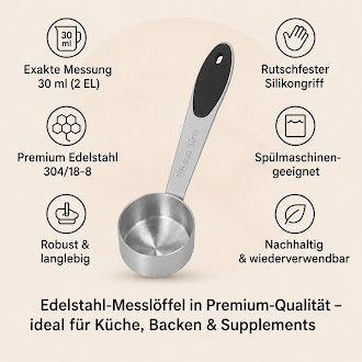 Messlöffel | Edelstahl mit Silikongriff | 10 g