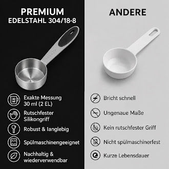 Messlöffel | Edelstahl mit Silikongriff | 10 g