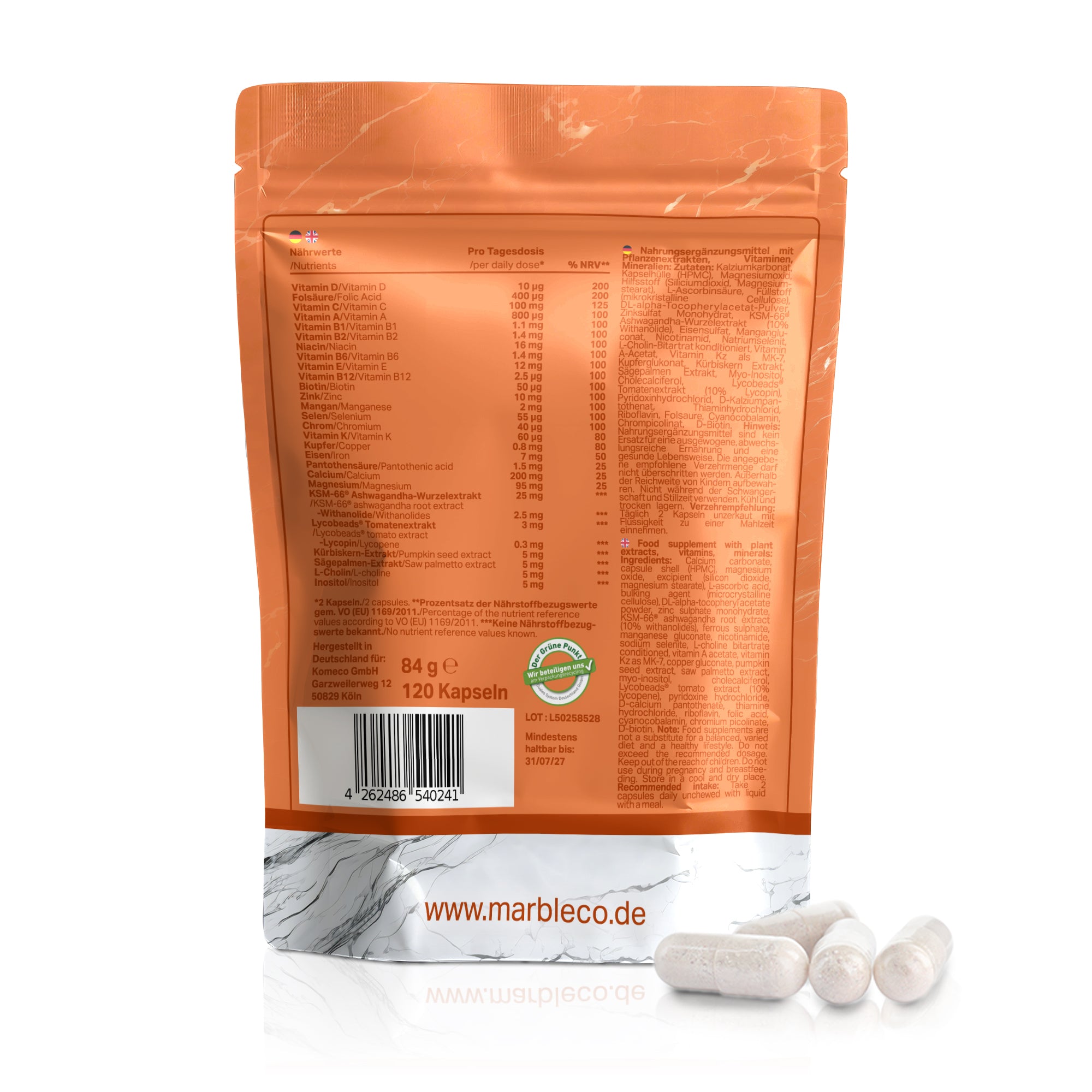 Multi Complete Plus mit 27 Mikronährstoffen & Pflanzenextrakten.