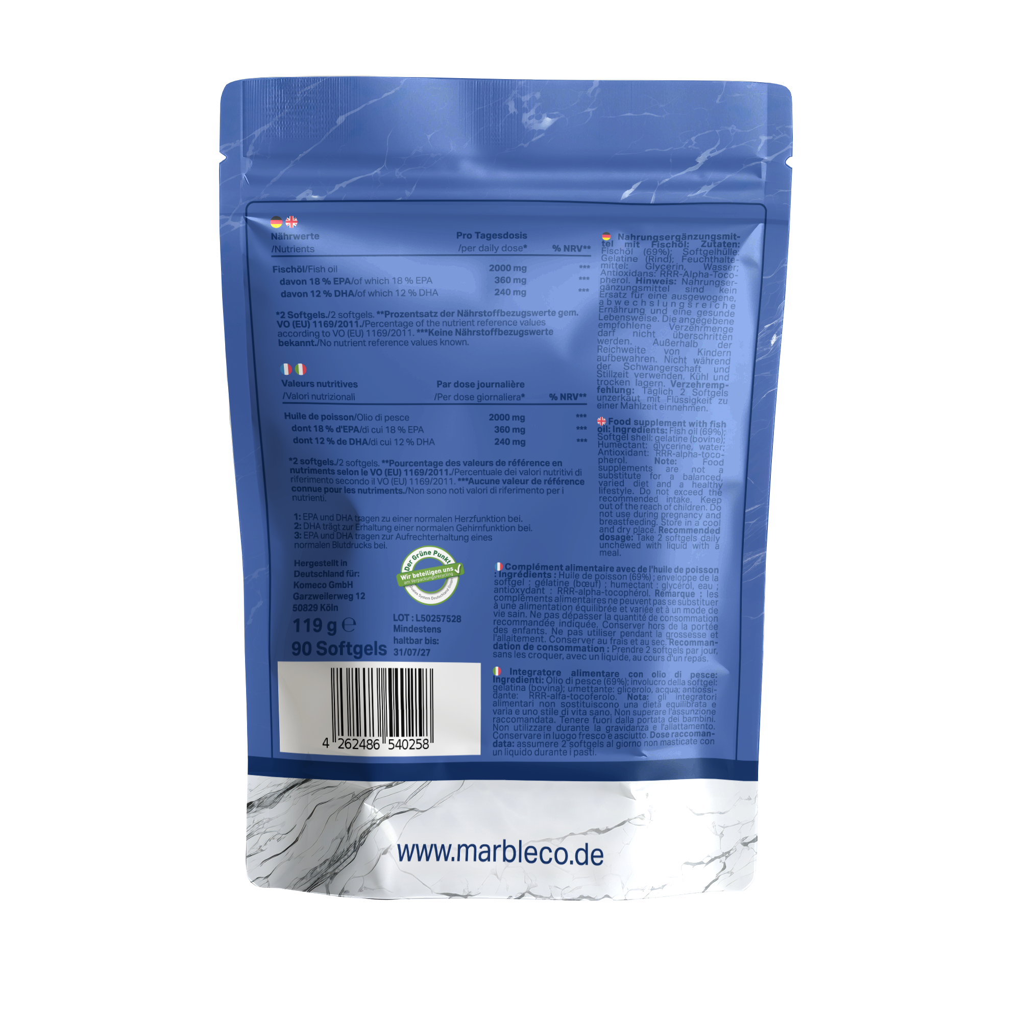 Omega-3 – 2000 mg Fischöl mit EPA & DHA