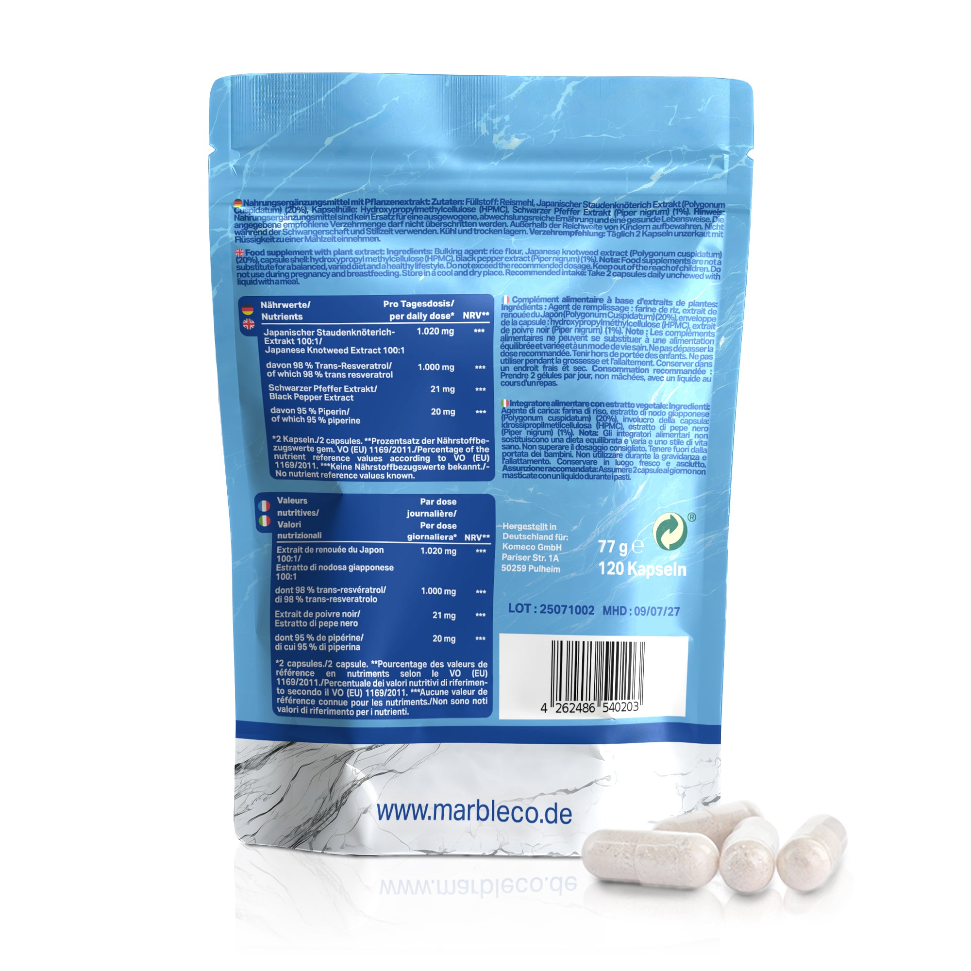 Resveratrol – pflanzlicher Premium-Komplex aus dem japanischen Staudenknöterich