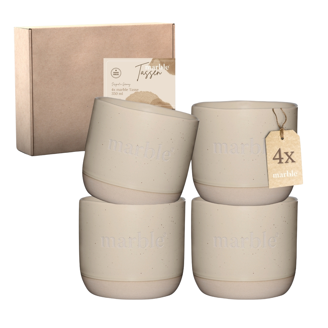 4x Kaffeetassen – Stilvolles Design, 350 ml Fassung, pure Me-Time