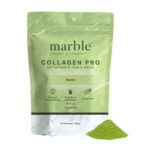 Collagen Pro – Matcha 450g | Reines Weidekollagen mit Vitamin C, Zink & Biotin