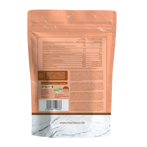 Collagen Pro – Peach Hibiscus 450g | Reines Weidekollagen mit Vitamin C, Zink & Biotin
