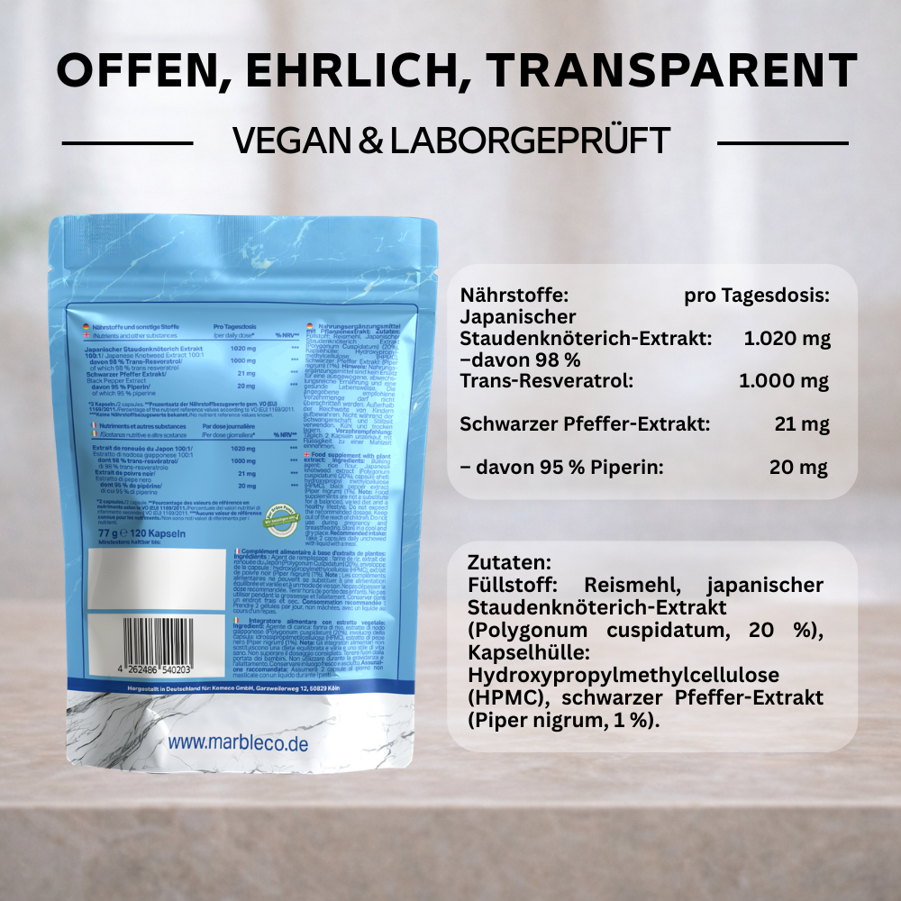 Resveratrol – pflanzlicher Premium-Komplex aus dem japanischen Staudenknöterich