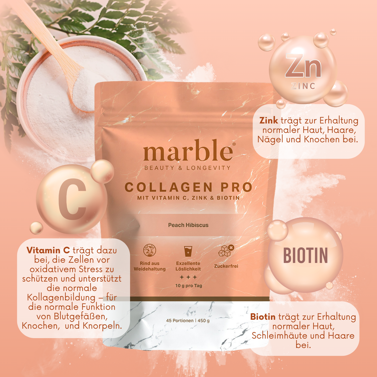Collagen Pro Peach Hibiscus 450g