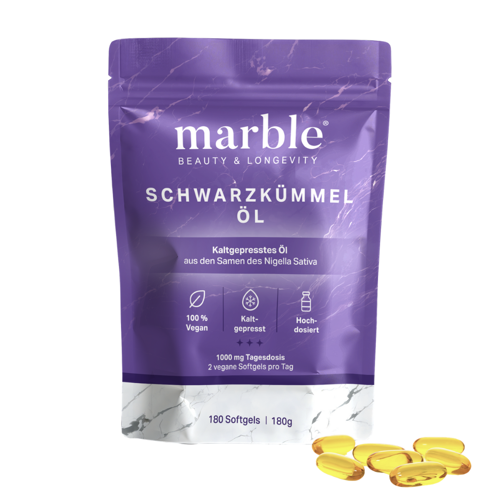 Schwarzkümmelöl – 100 % kaltgepresst & hochdosiert in veganen Softgels