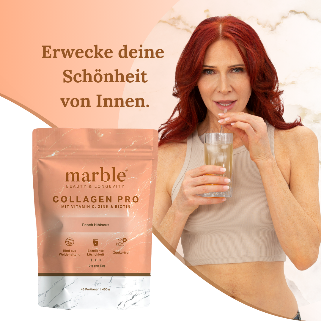 Collagen Pro – Peach Hibiscus 450g | Reines Weidekollagen mit Vitamin C, Zink & Biotin