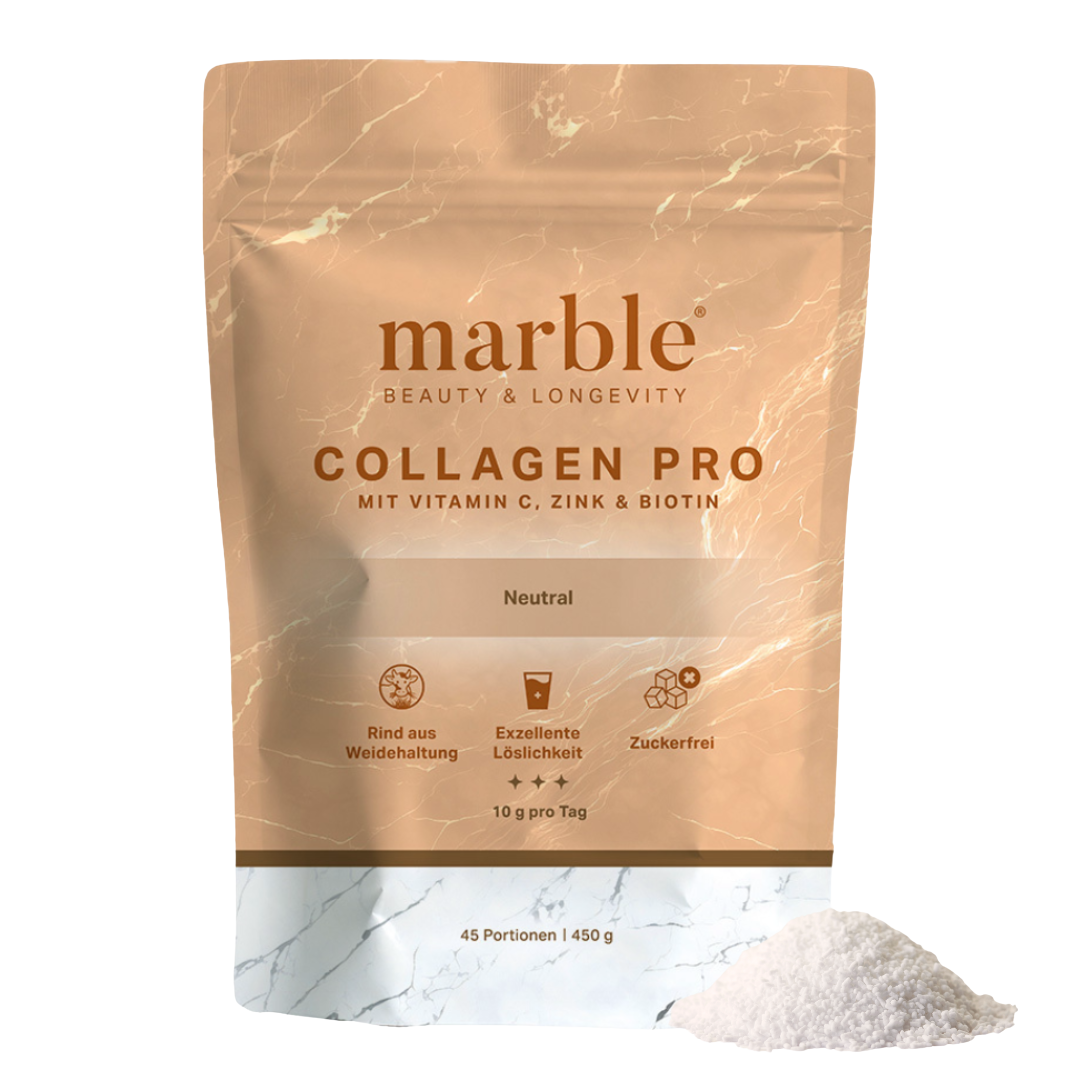 Collagen Pro Geschmacksneutral 450g – Reines Weidekollagen mit Vitamin C, Zink & Biotin