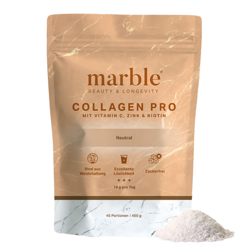 Collagen Pro Geschmacksneutral 450g – Reines Weidekollagen mit Vitamin C, Zink & Biotin