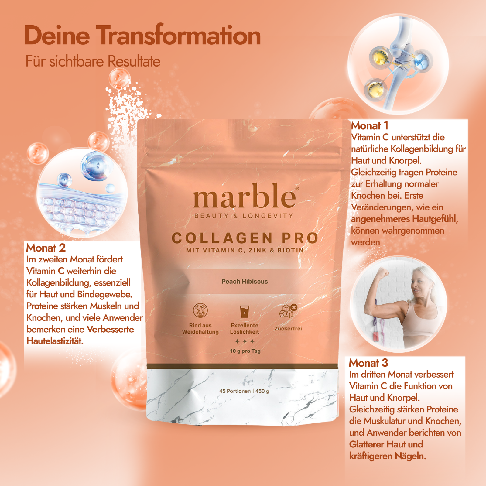 Collagen Pro Peach Hibiscus 450g