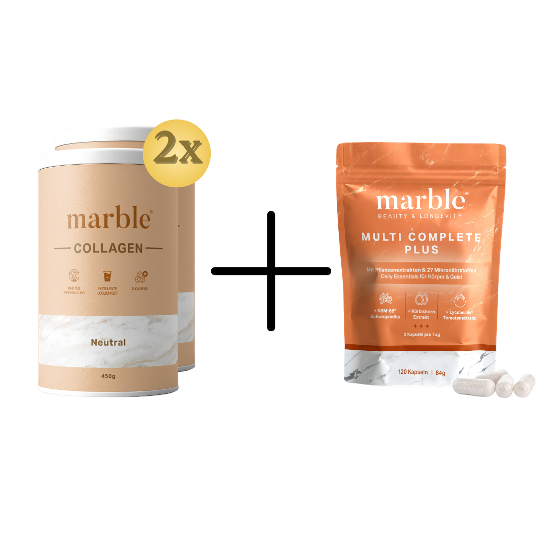 Collagen Duo + Multivitamin Bundle - 2x Collagen Geschmacksneutral 450g, 1x Multivitamin 120 Kapseln