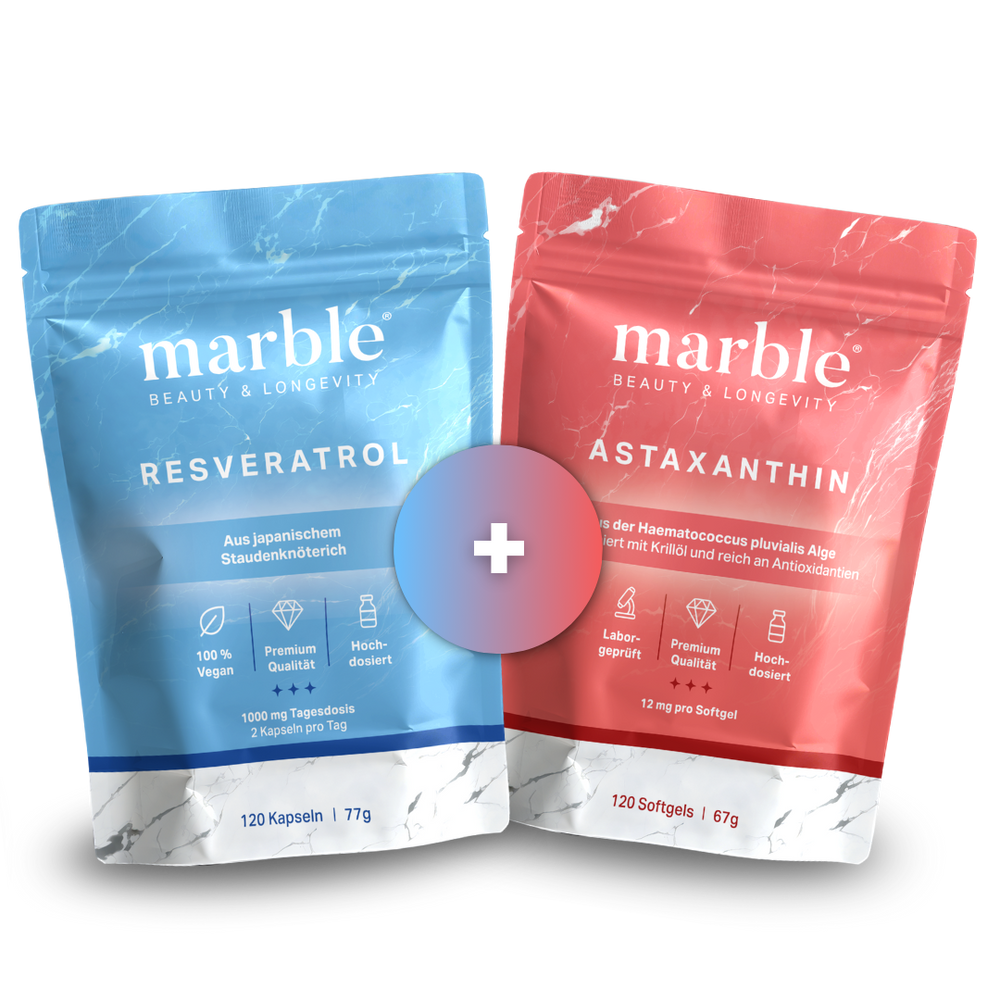 Oxidativer Stress? marble Resveratrol + Astaxanthin Duo 15% günstiger