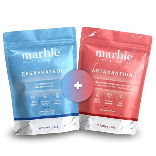 Resveratrol + Astaxanthin Duo – Das Longevity-Duo aus japanischem Staudenknöterich & Mikroalge | 2×120 Kapseln