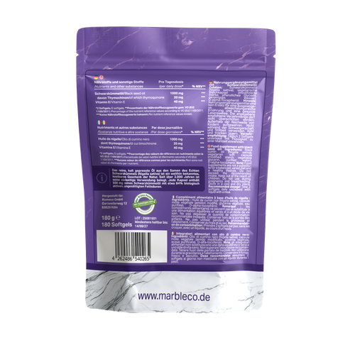 Schwarzkümmelöl – 100 % kaltgepresst & hochdosiert in veganen Softgels