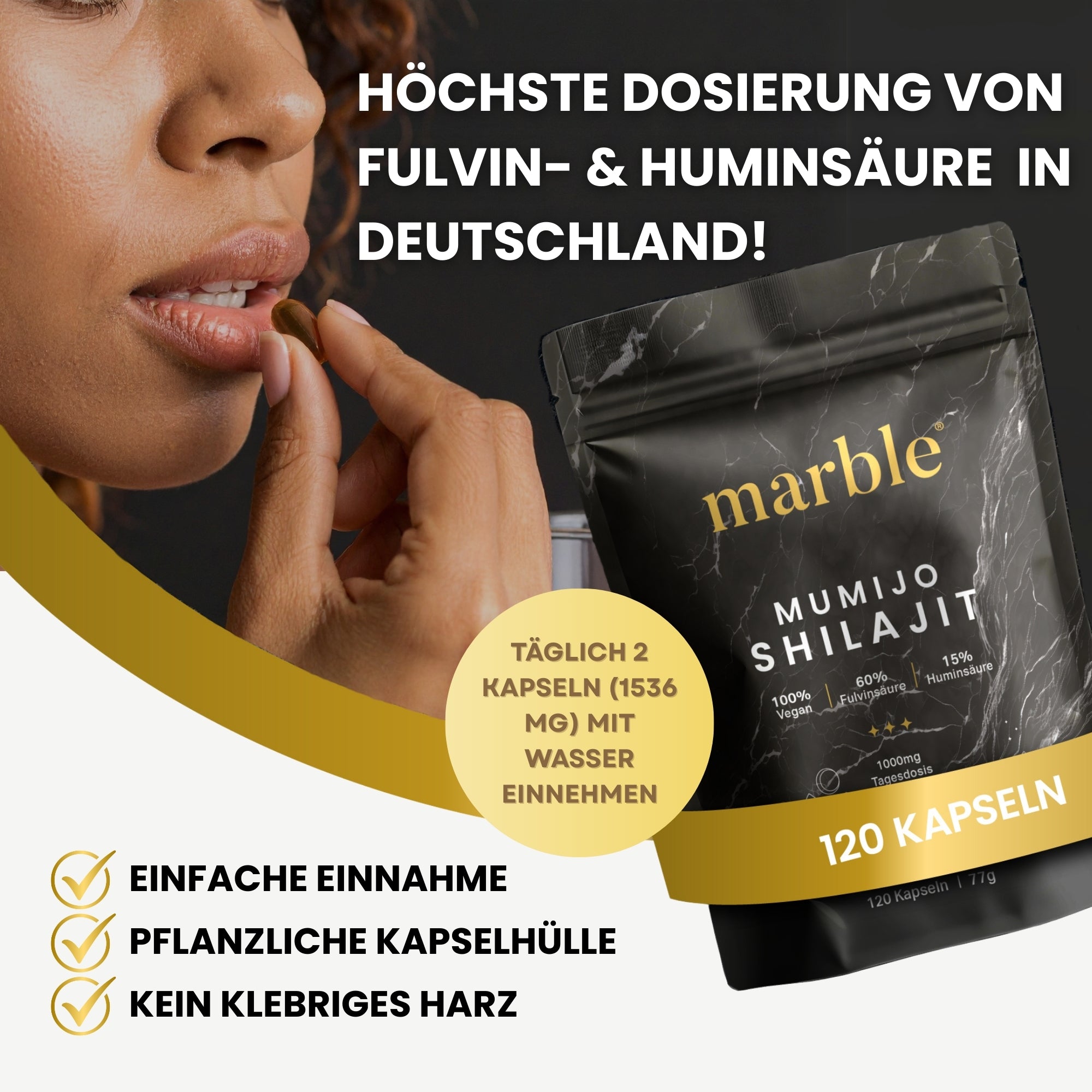 Mumijo Shilajit – 120 Kapseln | Reines 10:1 Shilajit-Extrakt mit MCT-Öl