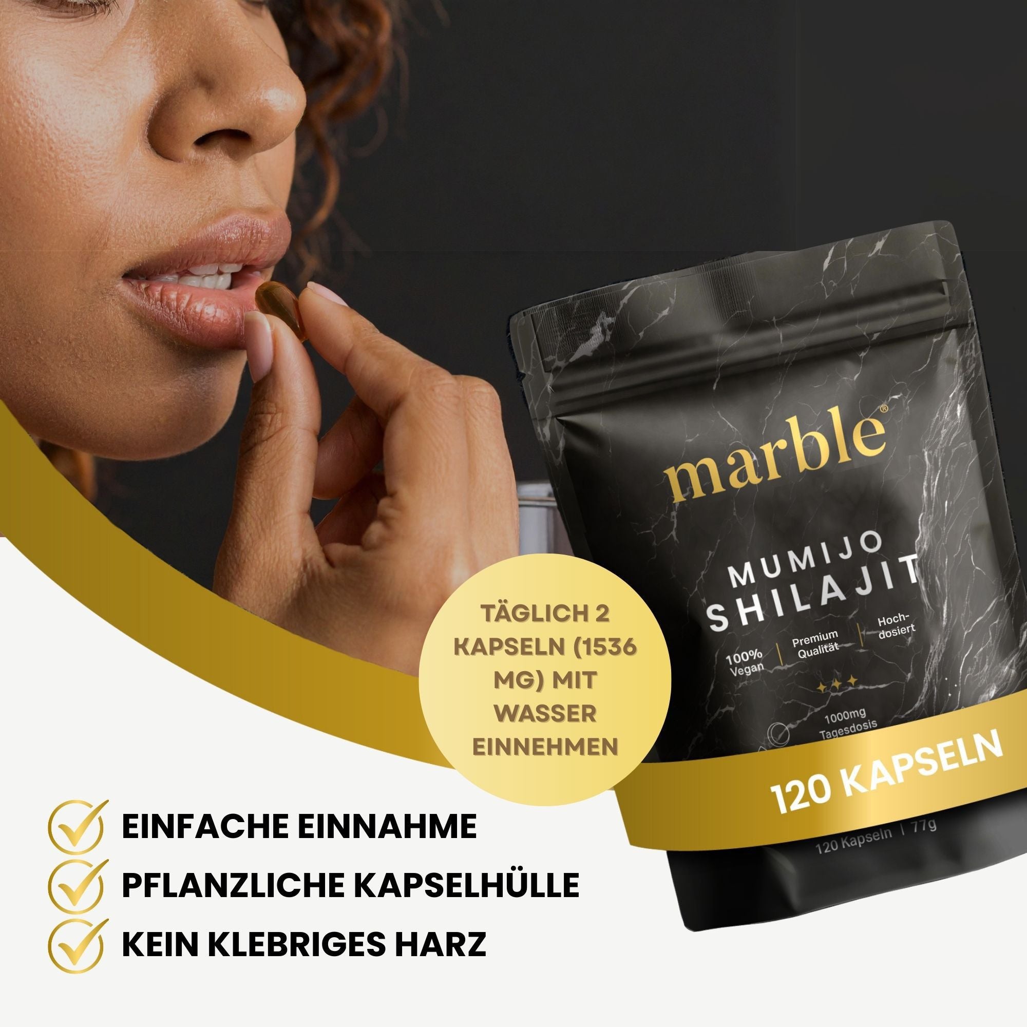 Mumijo Shilajit – 120 Kapseln | Reines 10:1 Shilajit-Extrakt mit MCT-Öl