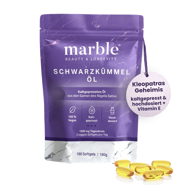 Schwarzkümmelöl – 100 % kaltgepresst & hochdosiert in veganen Softgels