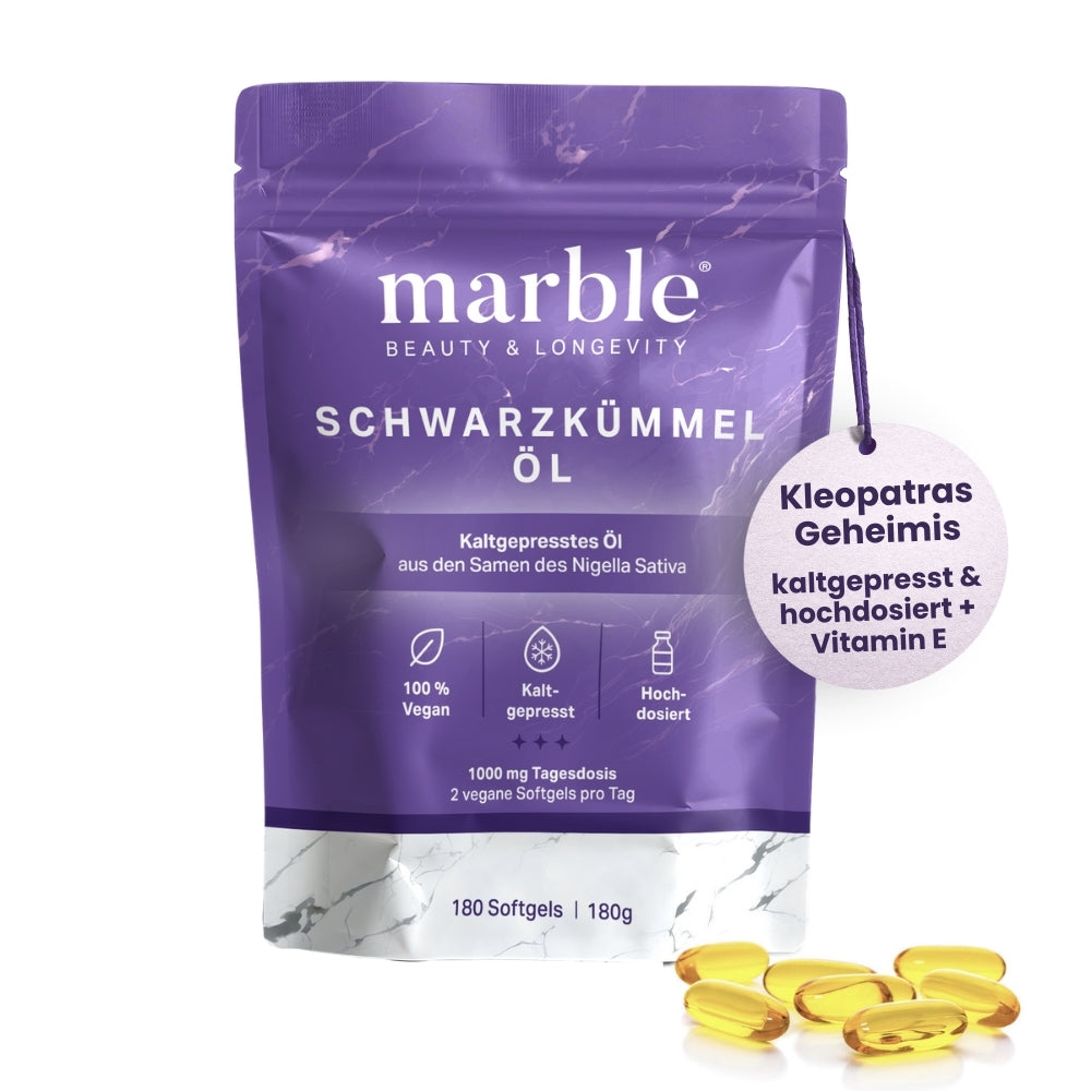 Schwarzkümmelöl – 100 % kaltgepresst & hochdosiert in veganen Softgels