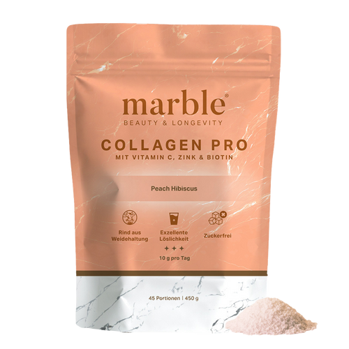 Collagen Pro – Peach Hibiscus 450g | Reines Weidekollagen mit Vitamin C, Zink & Biotin